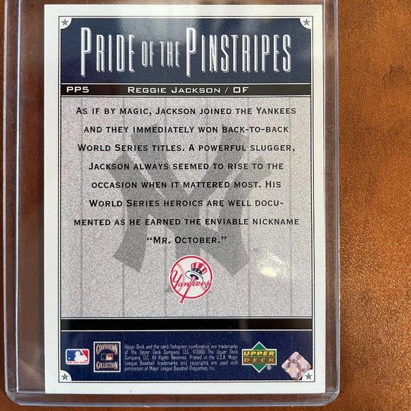 Reggie Jackson 2000 Upper Deck Pride of the Pinstripes Card #PP5 Refractor - Picture 2 of 2